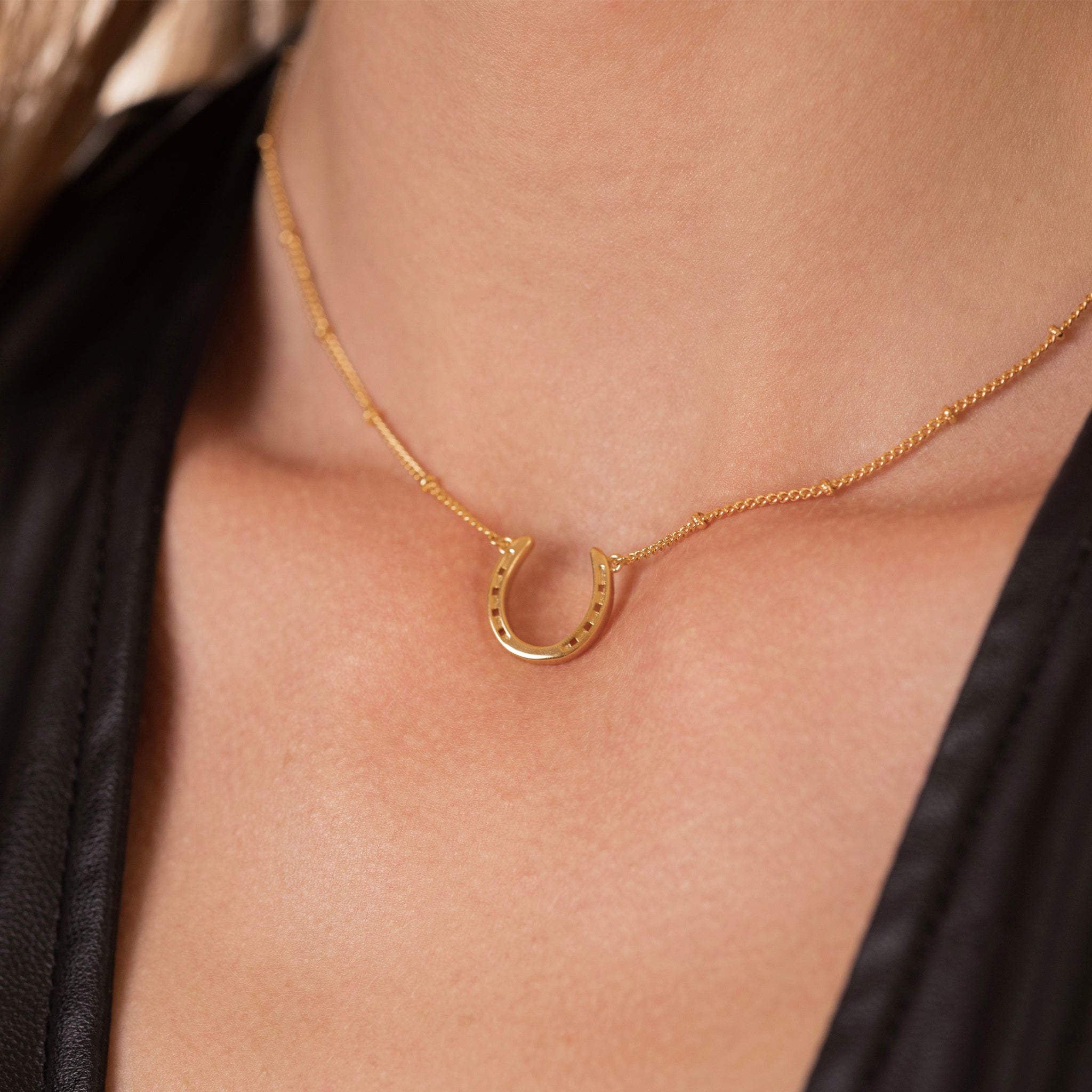 The Luck Keeper Gold Horseshoe Bobble Necklace