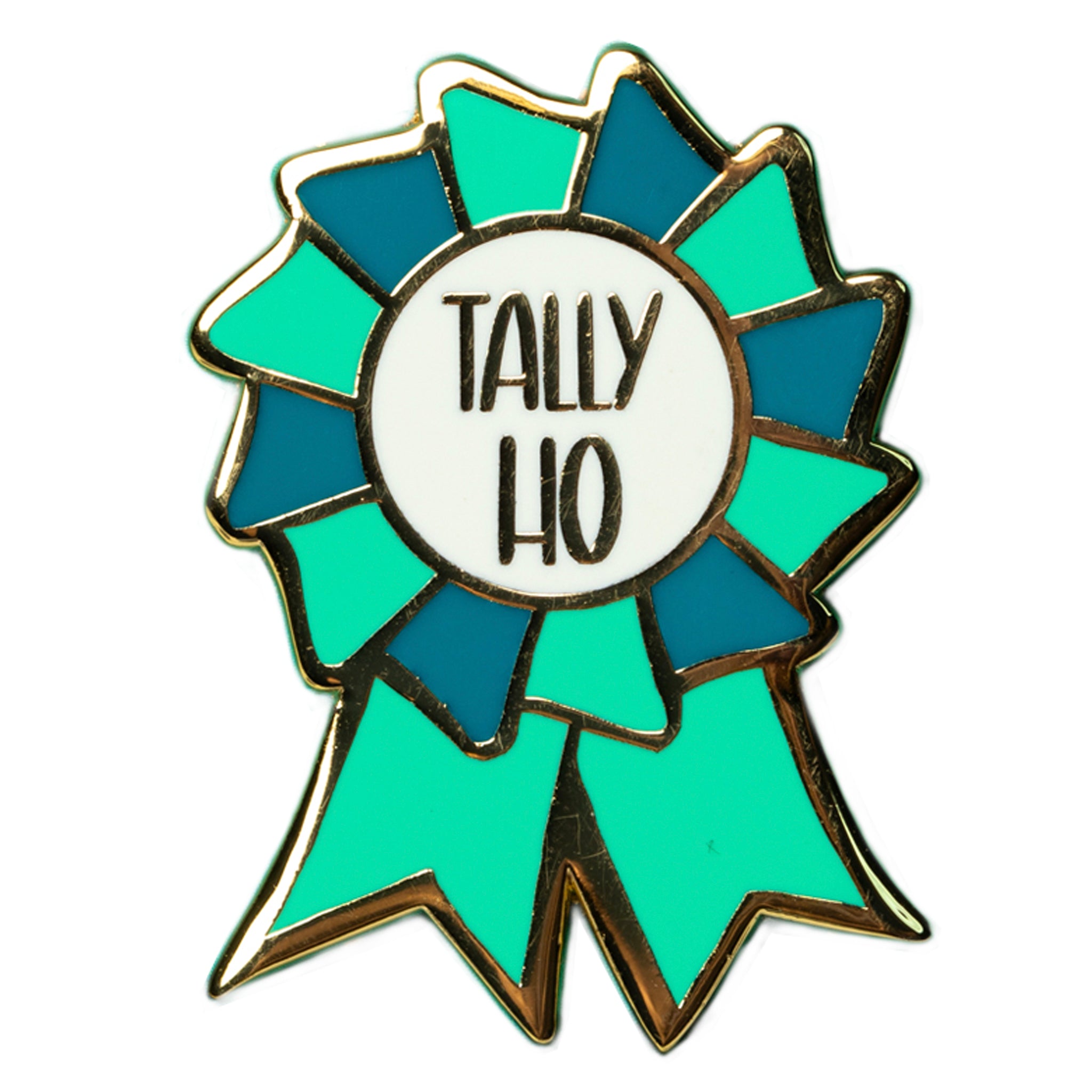 Green Tally Ho Enamel Pin