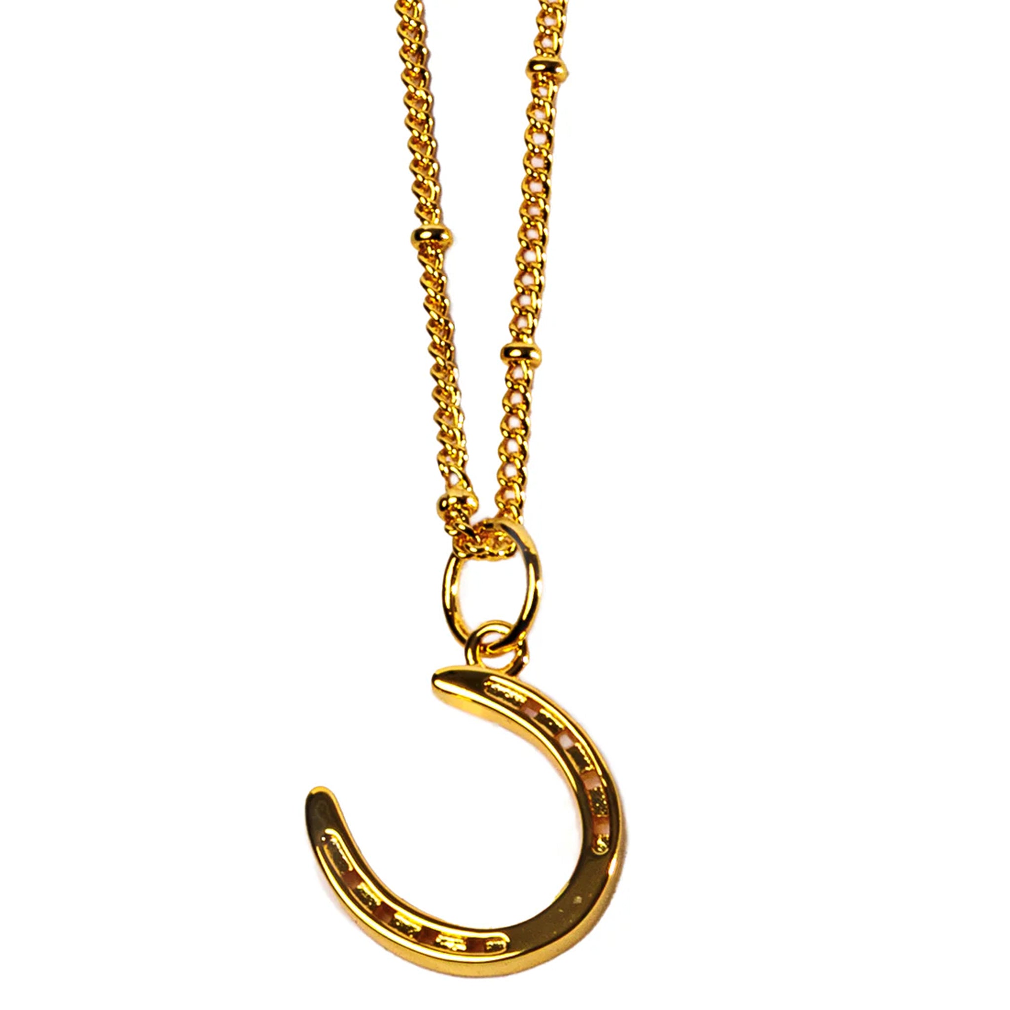 The Luck Always Gold Horsehshoe Pendant