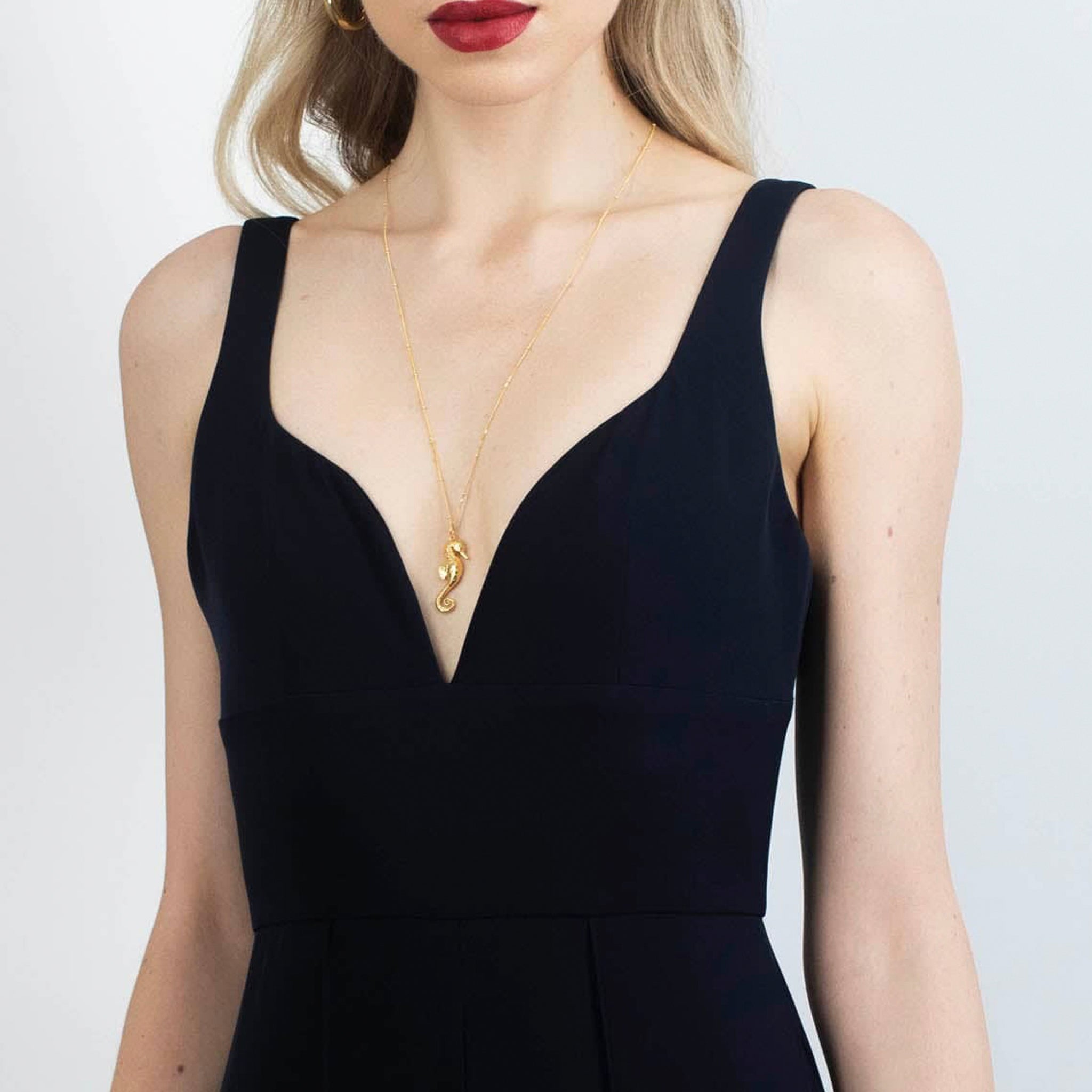 The Sea Whisperer Gold Seahorse Pendant