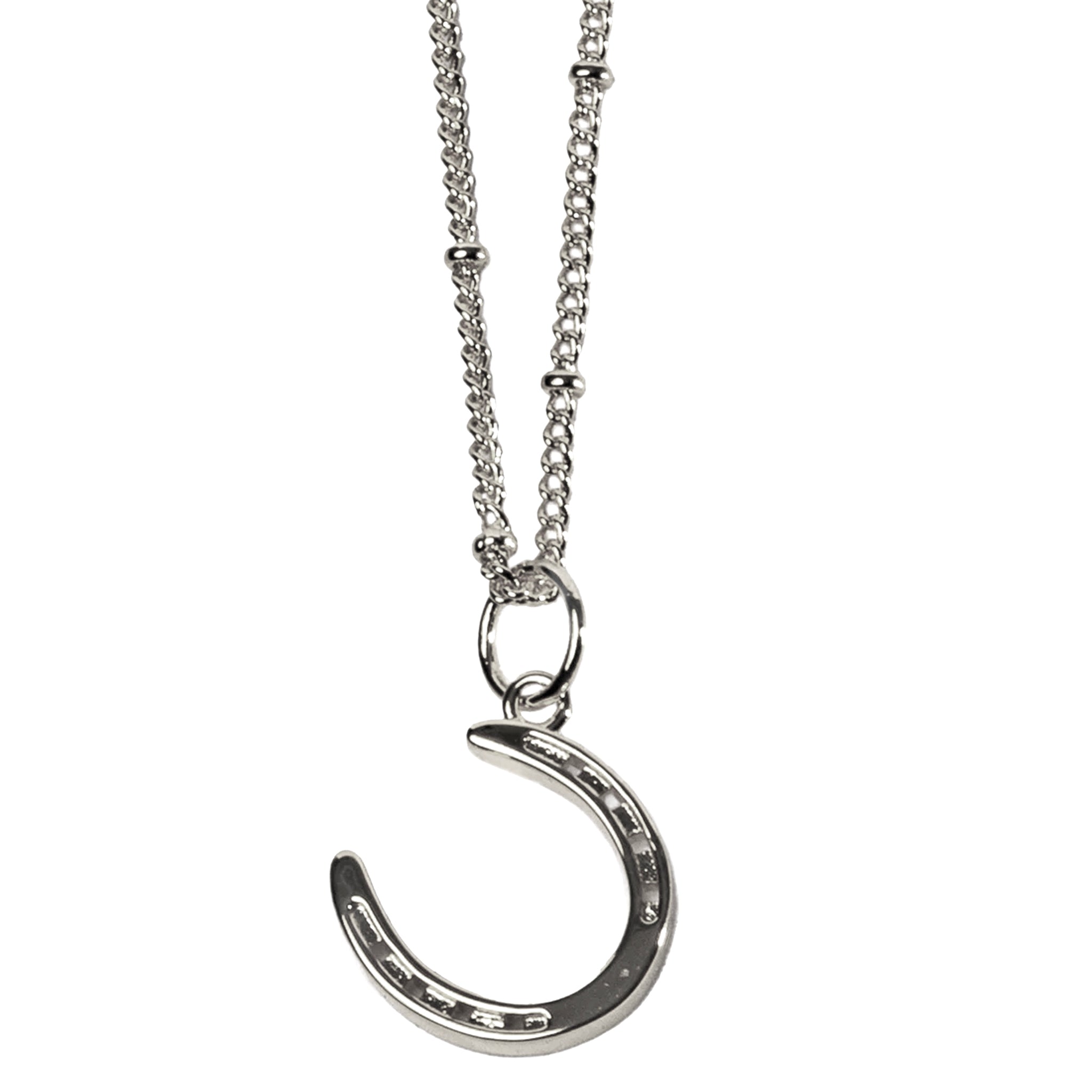 The Luck Always Silver Horseshoe Pendant