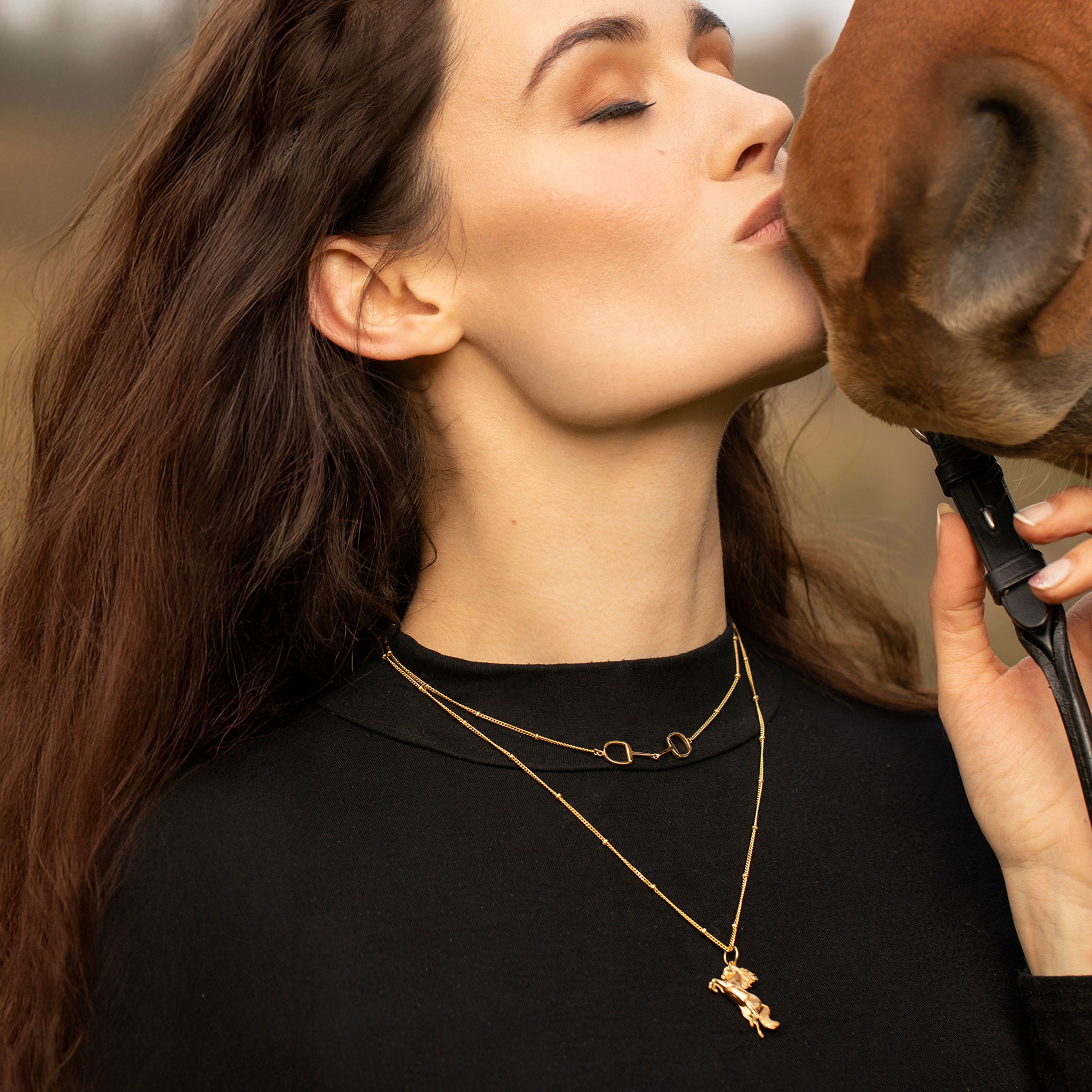 The Bit Between Gold Snaffle Bit Necklace