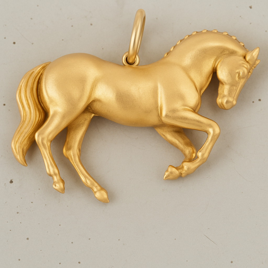GOLD VERMIL LARGE HORSE PENDANT