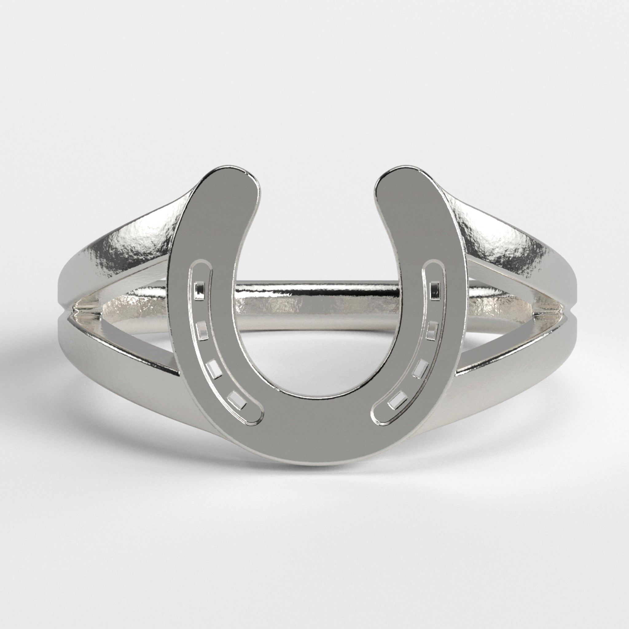 Lucky Break” Solid Silver Horseshoe Ring