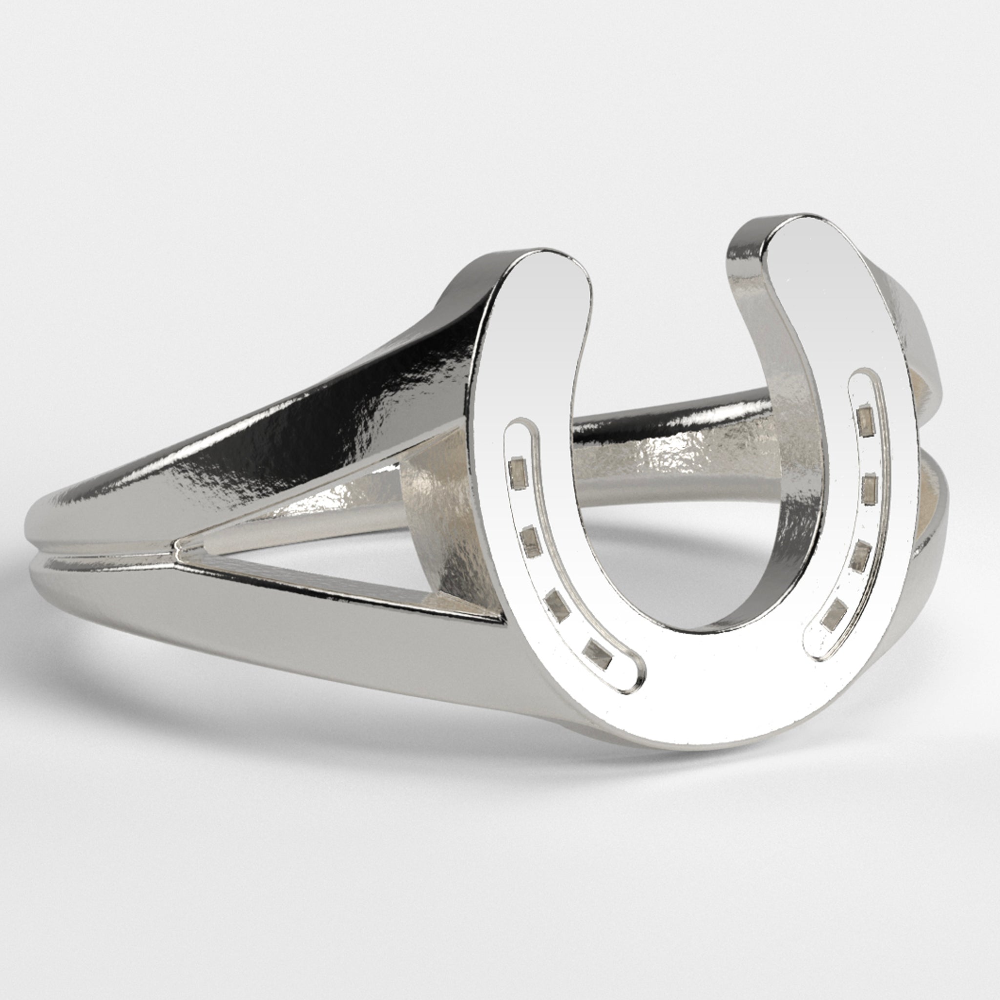 Lucky Break” Solid Silver Horseshoe Ring