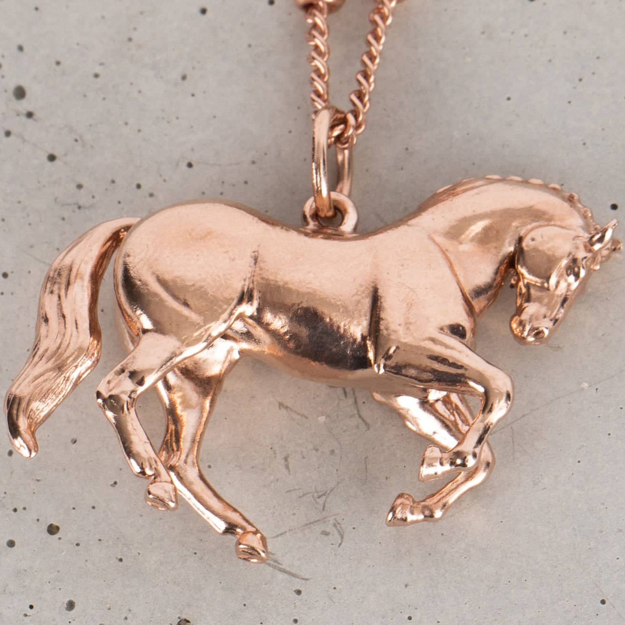 ROSE GOLD VERMIL LARGE HORSE PENDANT