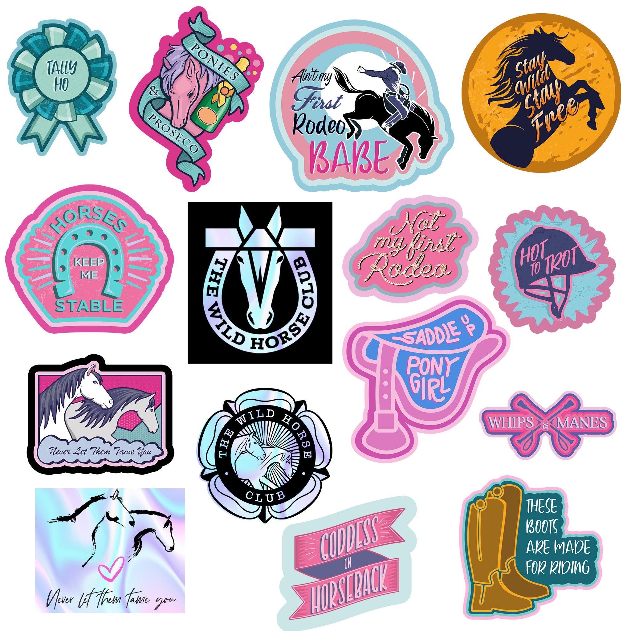 The Wild Stick Club Sticker collection for dusty horse girls
