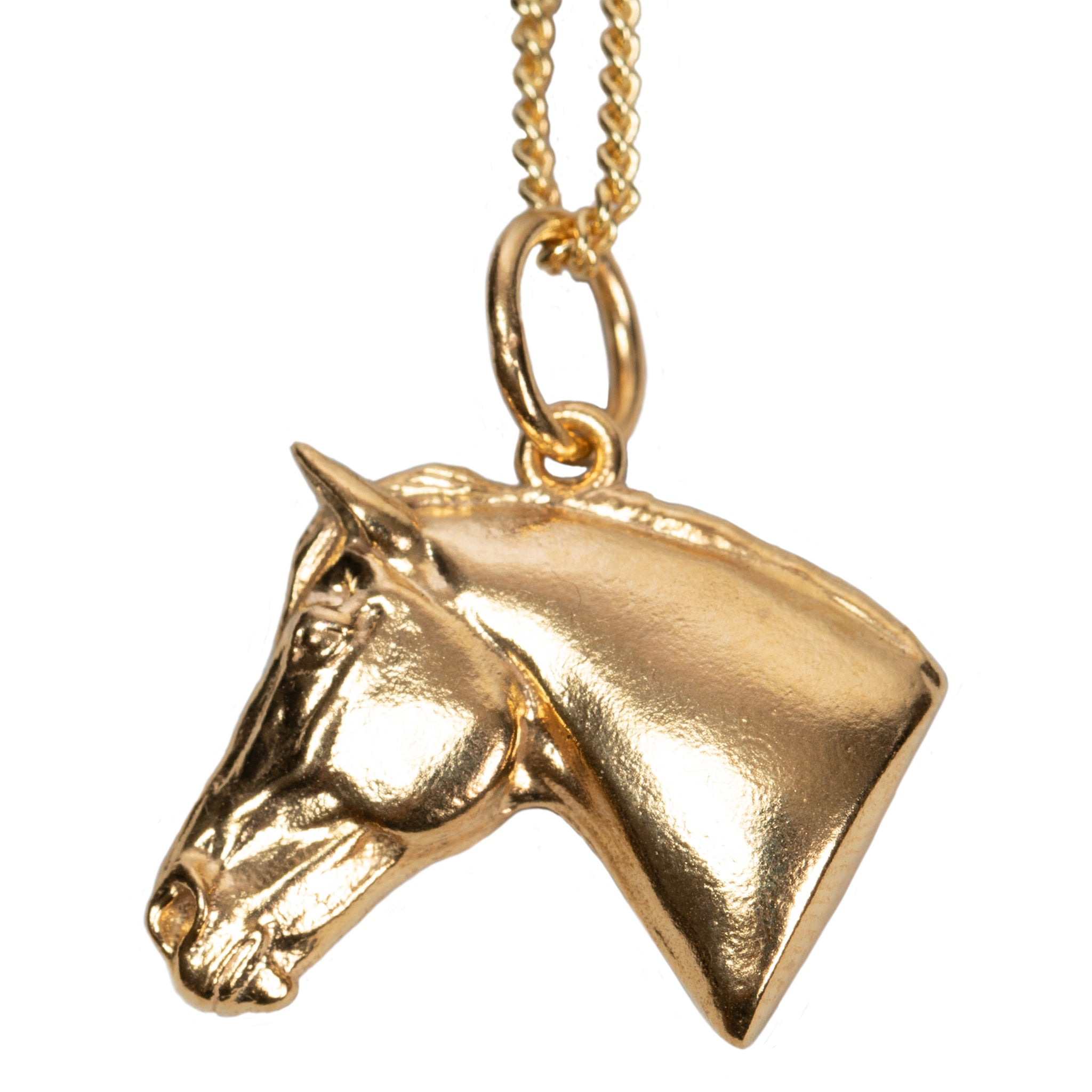 No Reigns No Rules - Gold Horse Head Pendant