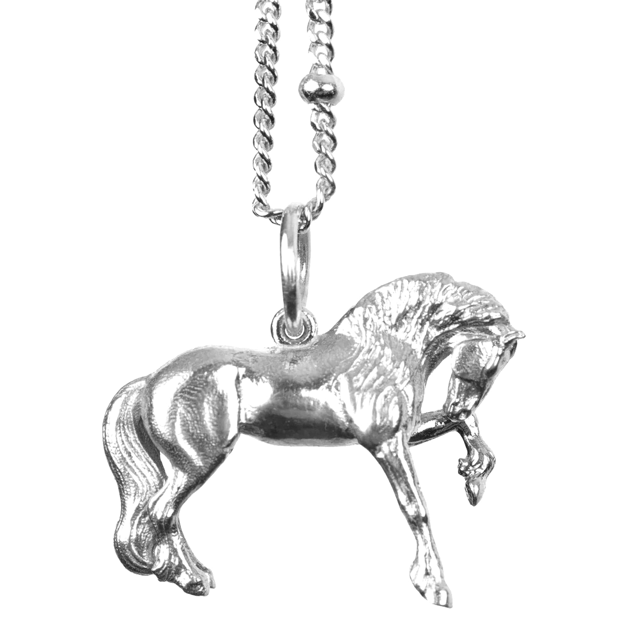 The Black King in Silver - The Friesian Horse Pendant