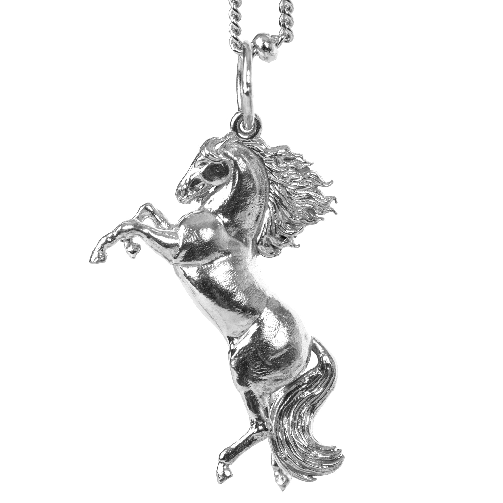 Solid Sterling Silver Wild Horse Pendant
